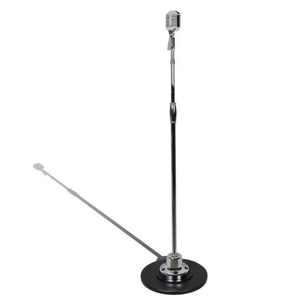 Pyle Classic Retro Vintage Style Microphone & Swing Stand, Silver Style PDMICR70SL
